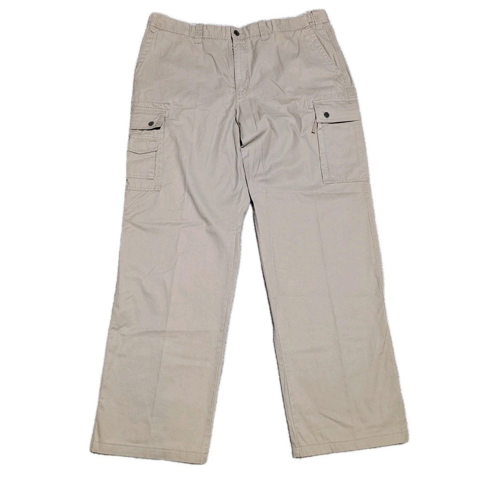 Eddie Bauer Relaxed Fit Mens 40w Baggy Stretch Tan Cargo Pants Size‎ 40X35 Tall